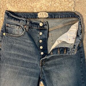 Button-Fly Blue Jeans